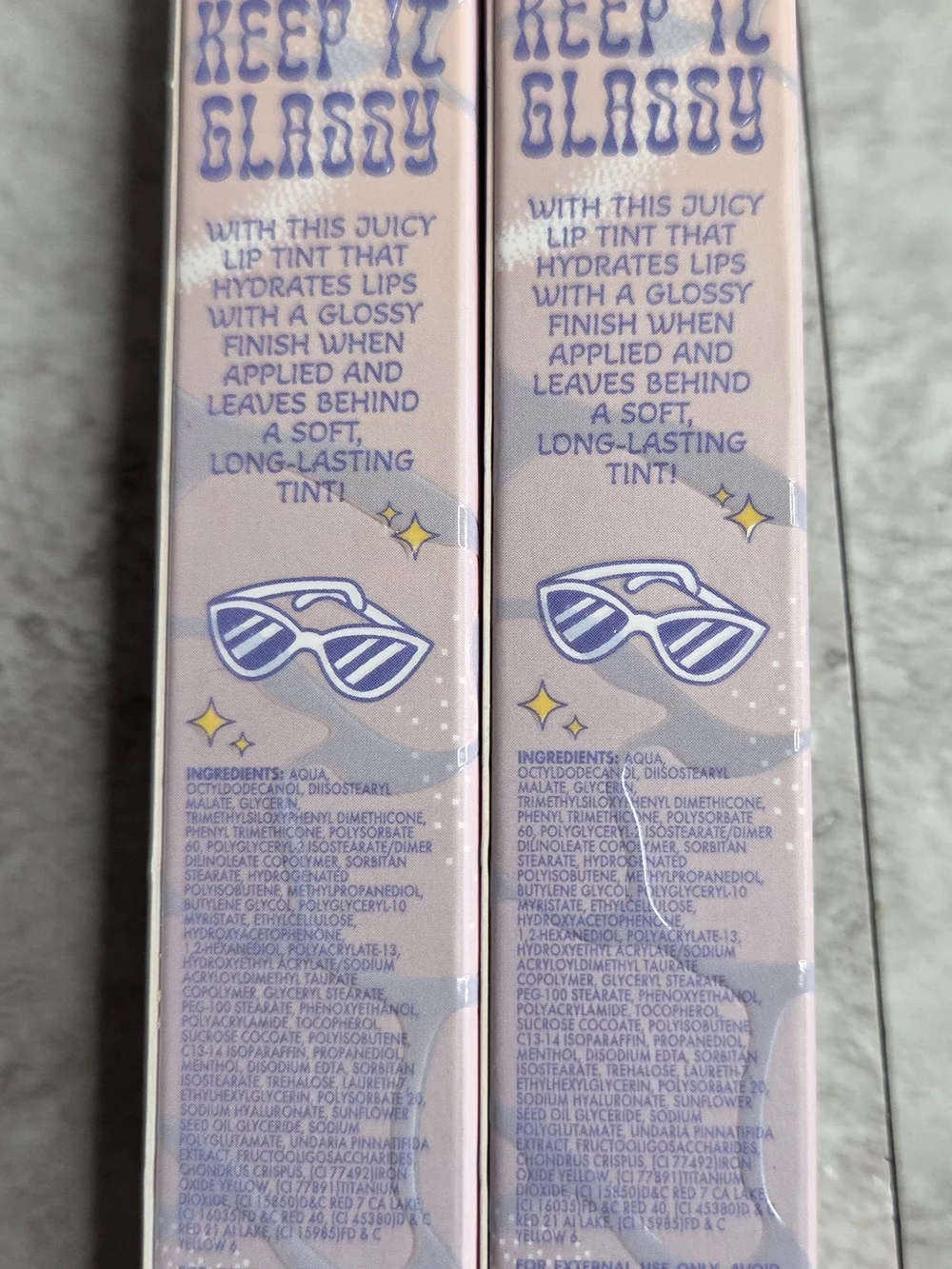 Kara Beauty Stay Glassy Hydrating Lip Tint ROSE SHOCK Set Of 2